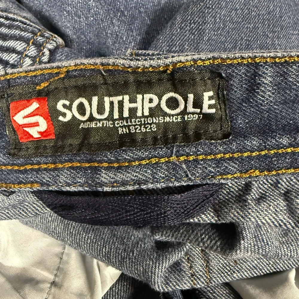 Rare Southpole Y2K Moto Biker Jeans Mens Clean Streetwear Aesthetic - Size 32x30 - Picture 7 of 7